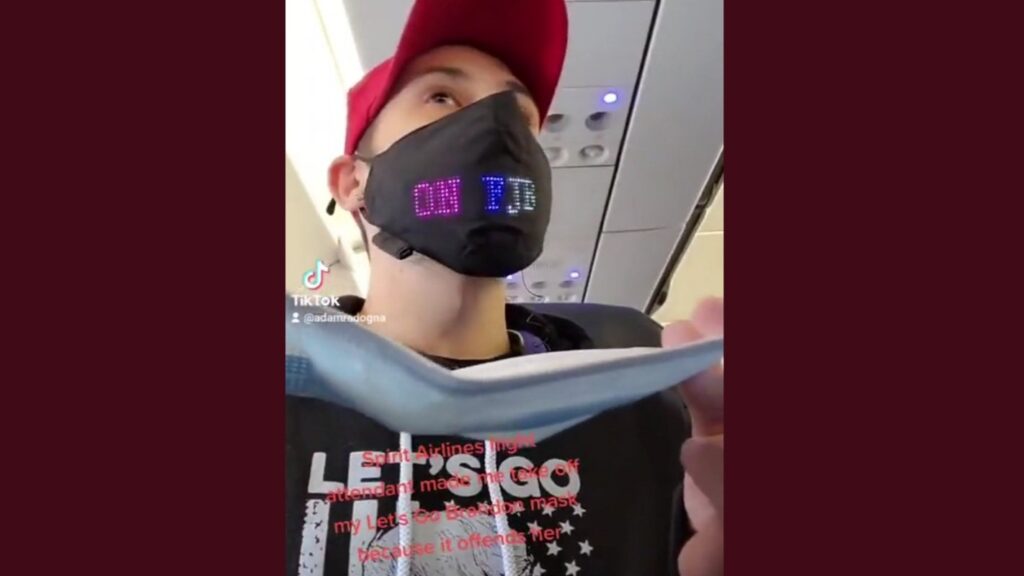 “This is Not America Anymore”: Triggered Flight Attendants Force Man Wearing LGB/FJB Mask to Wear a Different Face Covering Because They Were “Offended” (VIDEO)