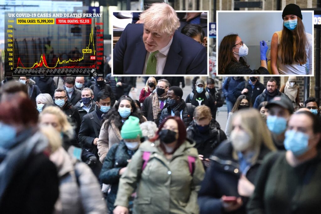 LEAVE IT B Boris Johnson SCRAPS work from home from TODAY and face masks & vaccine passports from next week as he rips up Plan B
