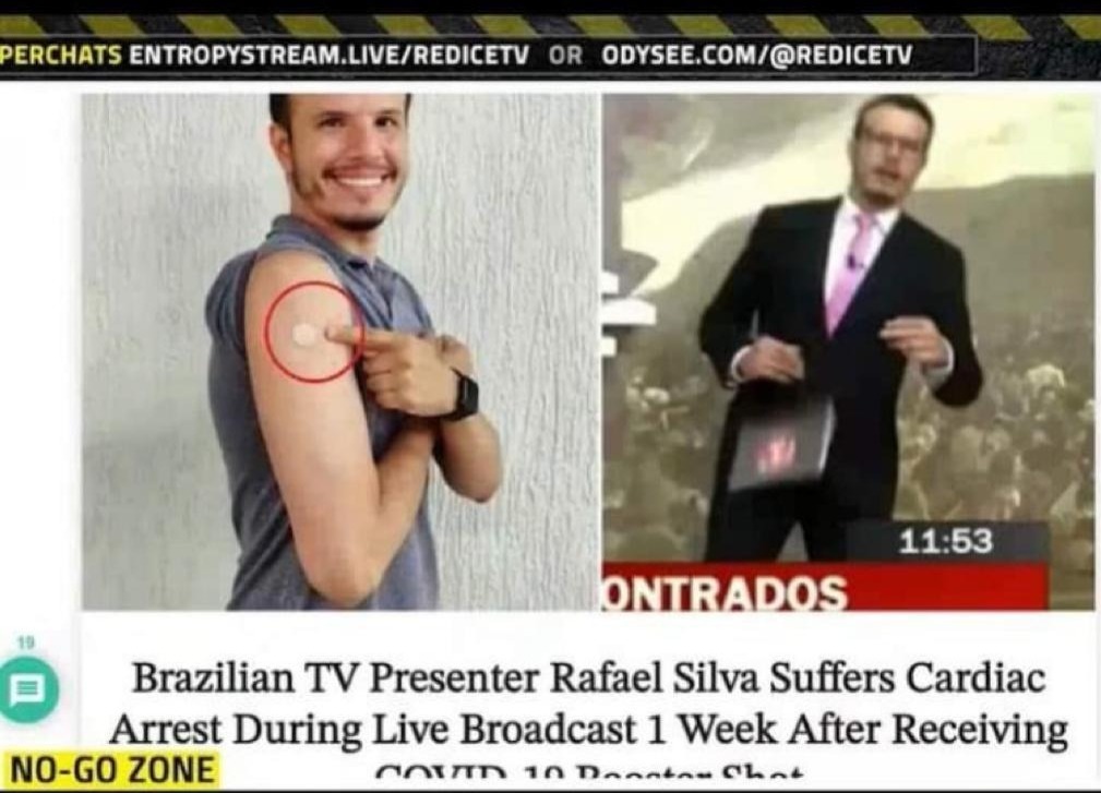 Brazilian TV Presenter Rafael Silva Suffers Cardiac Arrest During Live Broadcast One Week After COVID-19 Booster Shot