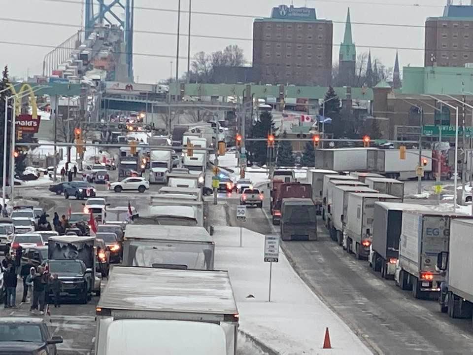 BREAKING: Canadian Truckers Shut Down ANOTHER Border...This Time It’s The DETROIT – WINDSOR Ambassador Bridge, One Of Busiest International Borders In The World, Carries $1.1 Million In Goods Per Day