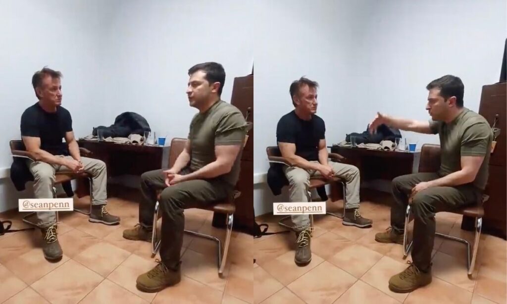 Sean Penn Meets With Ukrainian President Zelensky While Filming Documentary on Russia’s Ongoing Invasion