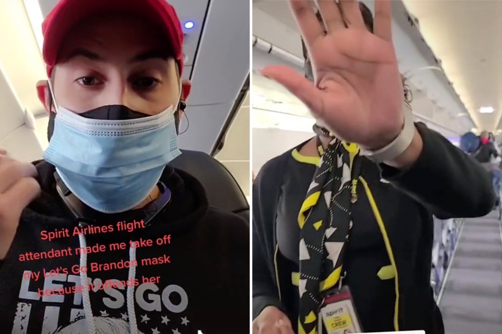 Trump supporter asked to remove ‘Let’s go Brandon’ mask on Spirit flight