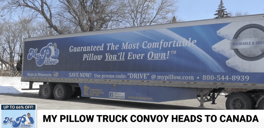 WATCH: My Pillow Truck Attempts To Cross Border Into Canada To Deliver 10K Pillows To Truckers and Their Kids One Day After Trudeau’s Threats Against Helping Them