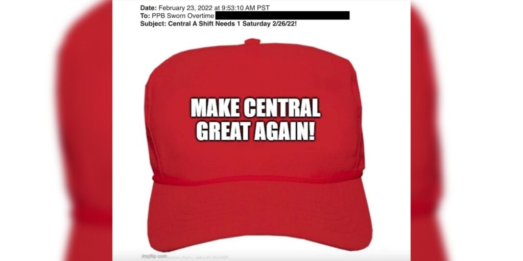 Portland Police sergeant under investigation for sending email that read, 'Make Central [Precinct] Great Again'