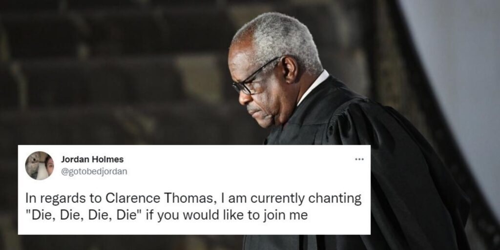 Deranged liberals wish harm on Justice Clarence Thomas after hospitalization