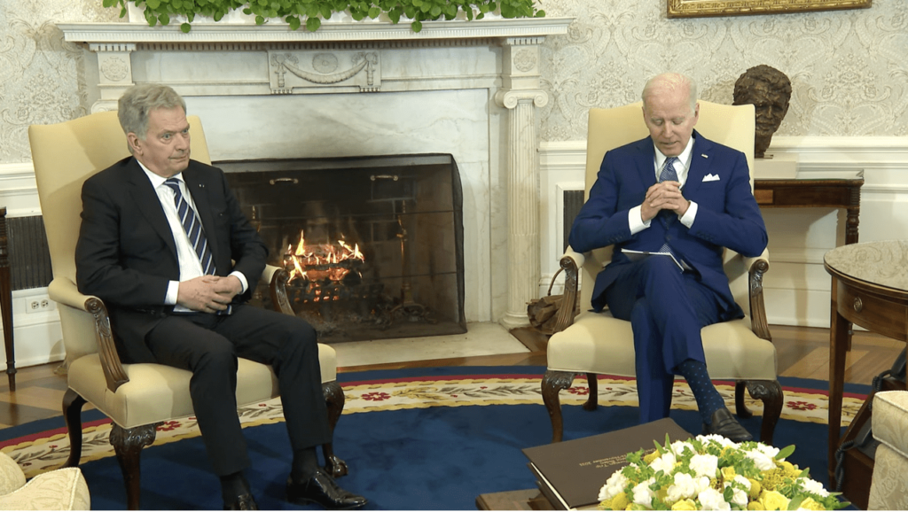 AWKWARD! President of Finland Watches As Joe Biden Reads Notes From His Lap Like A 4th Grader Giving His First Speech [VIDEO]