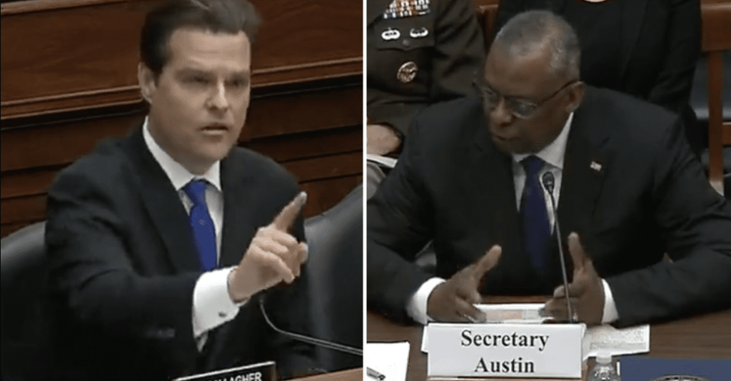 WOW! Rep. Matt Gaetz Mops The Floor With Biden’s “Woke” Sec Of Defense In Fiery Exchange: “The Biden administration is trying to destroy our military by force-feeding it wokeism!” [VIDEO]