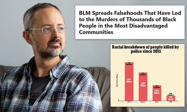 White Thomson Reuters data scientist says he was FIRED from $350k role by woke bullies for sharing data showing cops kill more unarmed white people than black people - and claiming BLM contributed to deaths of thousands