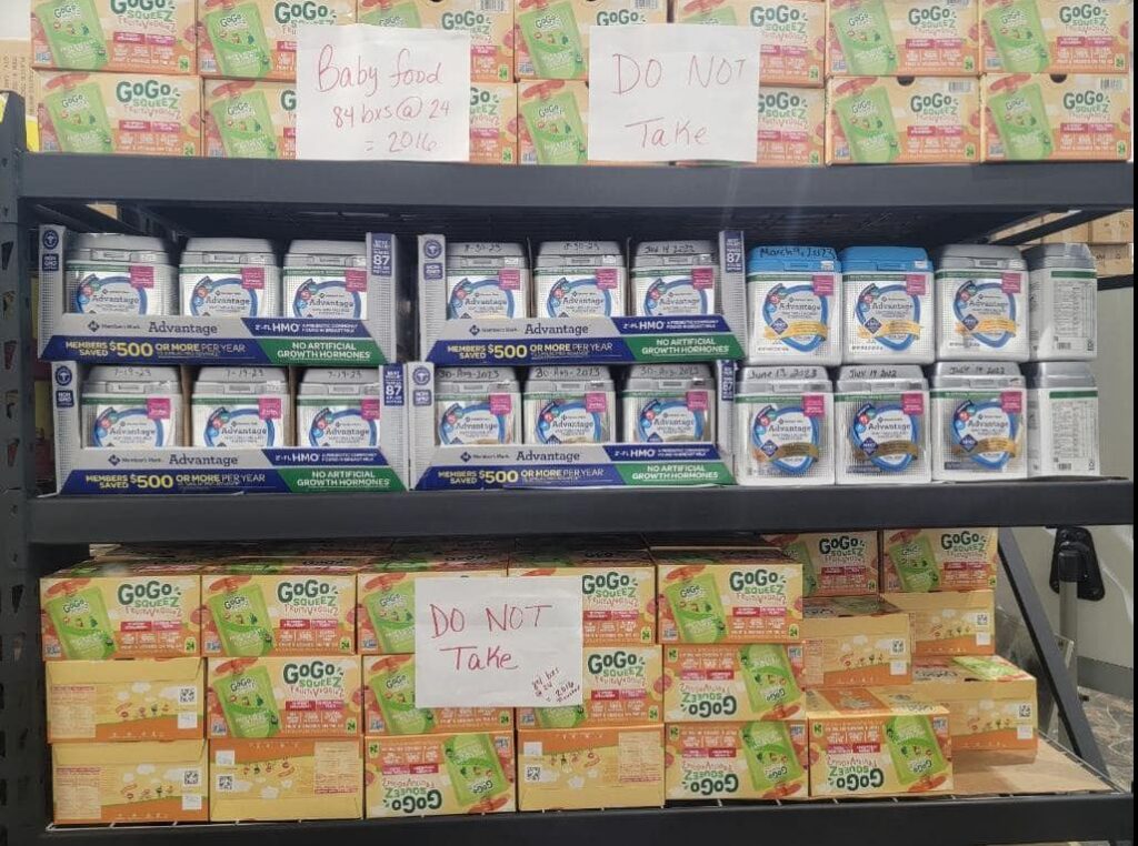 Pallets and pallets of baby formula for illegals, nothing on the shelves for Americans