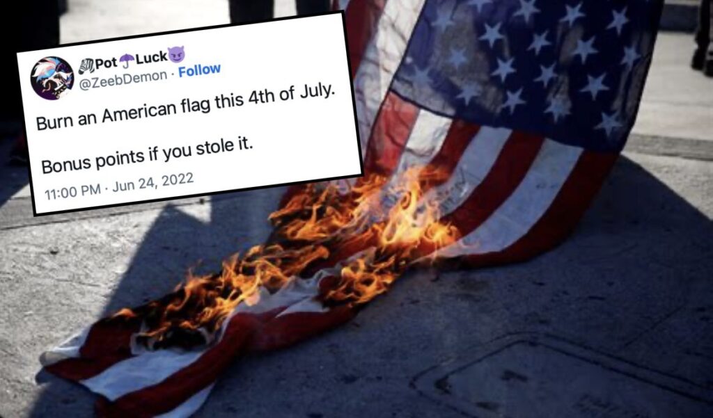 Left Wants To Cancel 4th of July...Steal and Burn American Flags Because Babies Can’t Be Killed In Some States