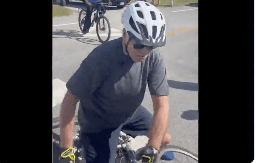 BREAKING: Joe Biden Face Plants On Bicycle In Front Of Small Crowd of Cheering Supporters In Delaware [VIDEO]
