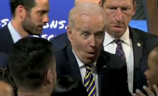 Joe Biden seen making ‘FISH FACES’ at a child after speech – all captured on video