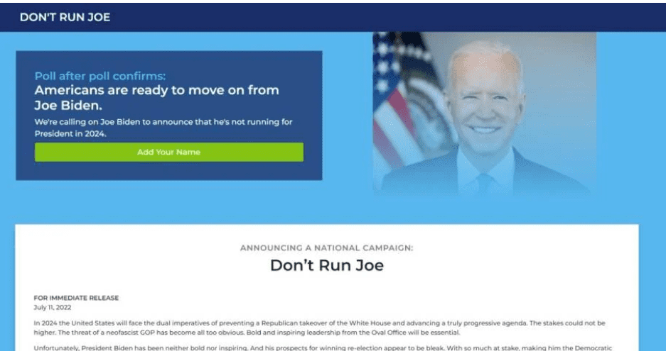 MUTINY: Prominent Left-Wing Group Starts Campaign To Push Biden Not To Run For Re-Election