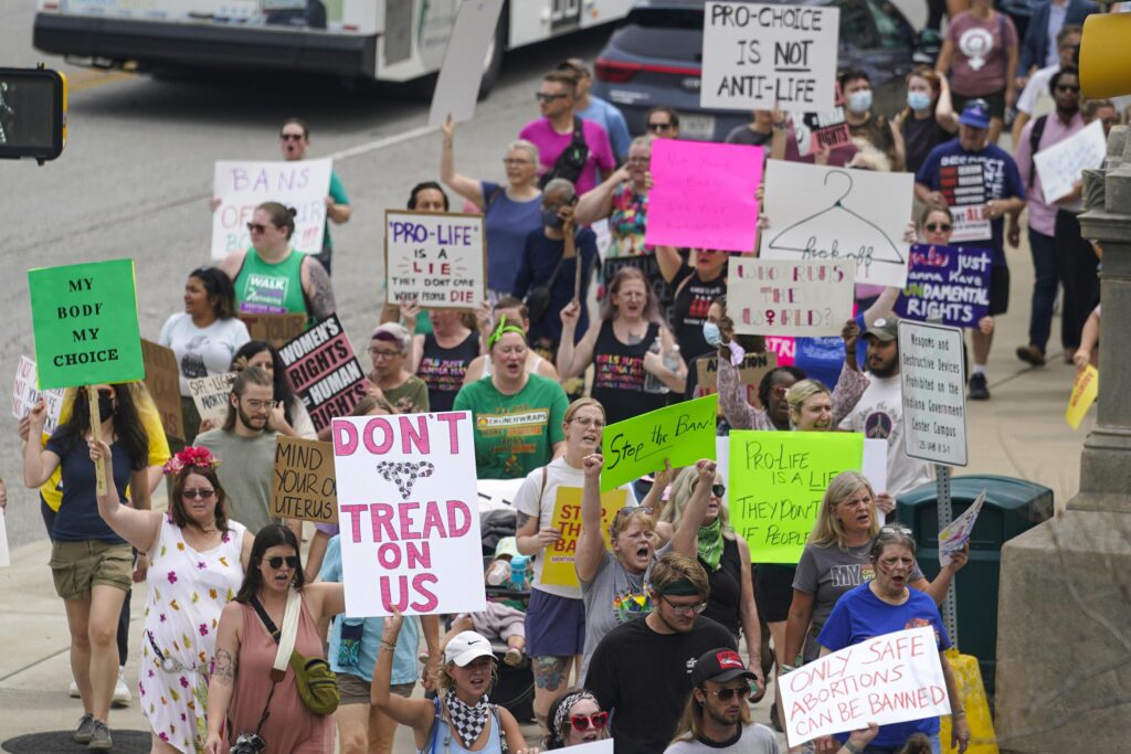 Indiana abortion debate draws protest crowds, vice president