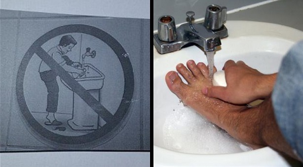 Muslims Scream RACISM After Sign Is Posted To Stop Them From Washing Feet In Bathroom Sink…