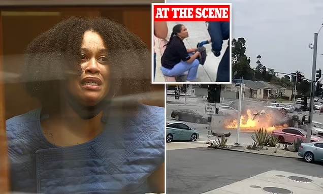 ICU nurse, 37, cries in court after being charged with six counts of MURDER: She faces 90-year prison sentence after 100mph LA crash killed pregnant mother, her unborn baby, her one-year-old son and FOUR others