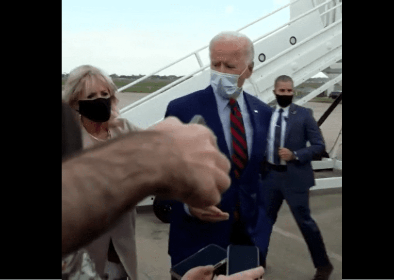 Jill Comes To The Rescue Again: Joe Biden Bizarrely Holds Hand Out To Reporters As His Wife Drags Him Away [VIDEO]