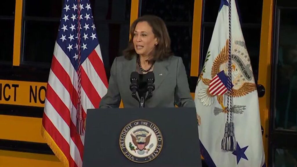 Kamala Harris mocked for gushing over a 'yellow school bus': ‘They really can’t let her talk in public’