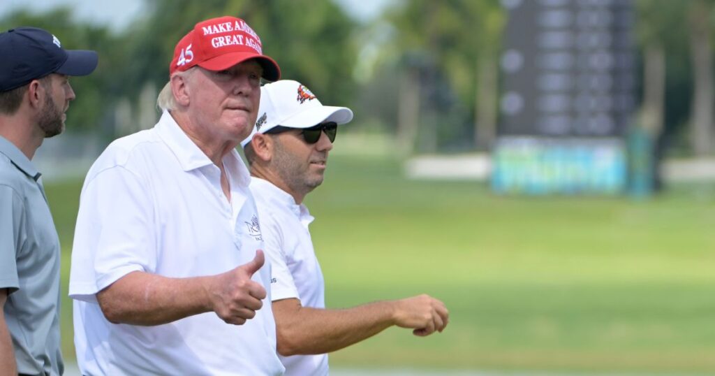 ‘I Don’t Think So’: Trump Tees Off on Biden with Mic Drop at Golf Tournament