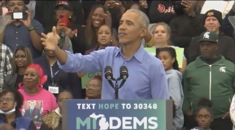 (VIDEO) Obama Flustered by Heckler at Michigan Rally