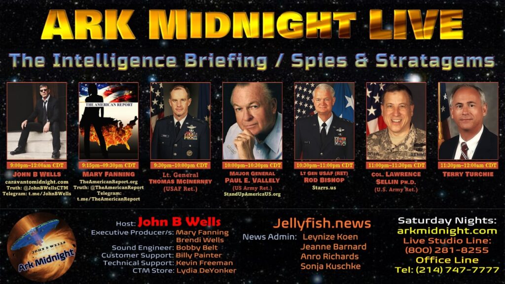 01 October 2022 - Tonight on #ArkMidnight: The Intelligence Briefing / Spies & Stratagems