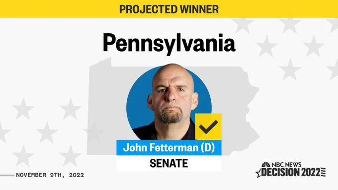 NBC News Calls Pennsylvania Senate Race For Democrat Fetterman – A Man with Brain Damage Who Lived Off Mommy and Daddy Until He Was 50