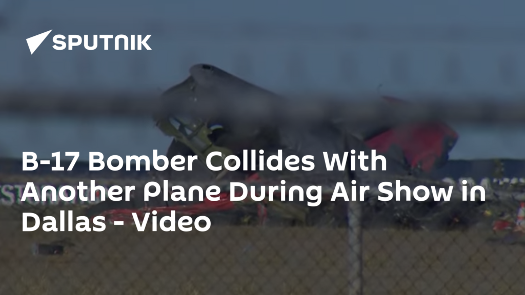 B-17 Bomber Collides With Another Plane During Air Show in Dallas - Video