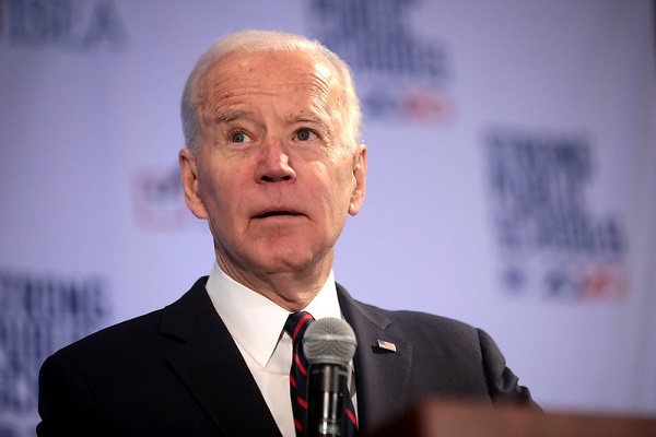 What does Joe Biden say to the scourge of human-trafficking?