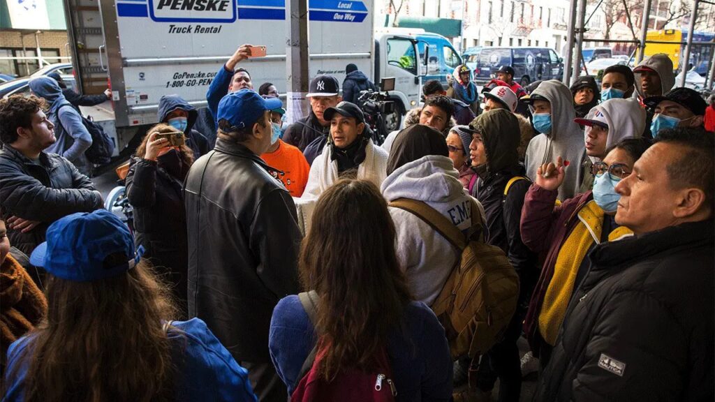 Large Mob of Single, Male, Adult Illegal Aliens REFUSE To Leave Manhattan Hotel Where They Are Getting Free Rooms, Food, Health Care and More..