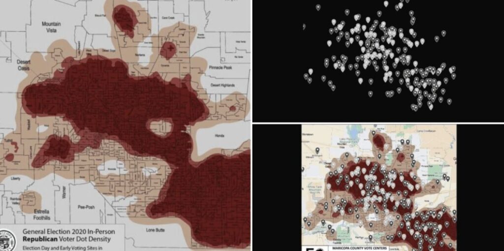 Maricopa County Tabulation Election Center Had “Heat Map” Showing “Republican Voter Dot Density.In Targeted Attack On Republican Voters