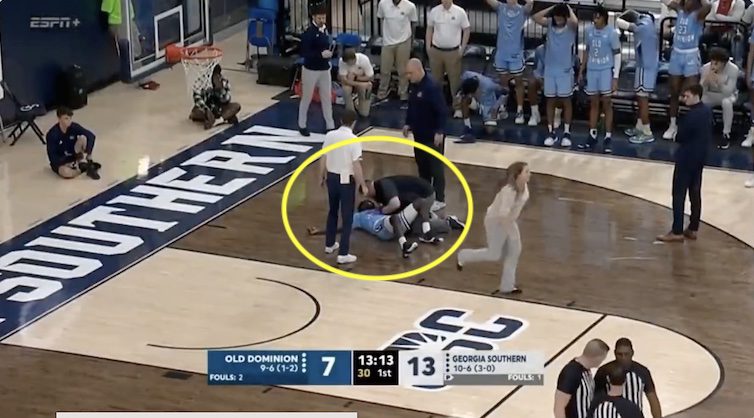 HORROR On The Court! College Basketball Player Collapses During Game...Clutches His Chest [VIDEO]
