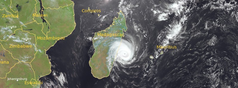 Tropical Cyclone “Freddy” about to make landfall over Madagascar