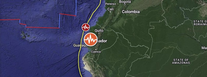 Very strong M6.8 earthquake hits near the coast of Ecuador