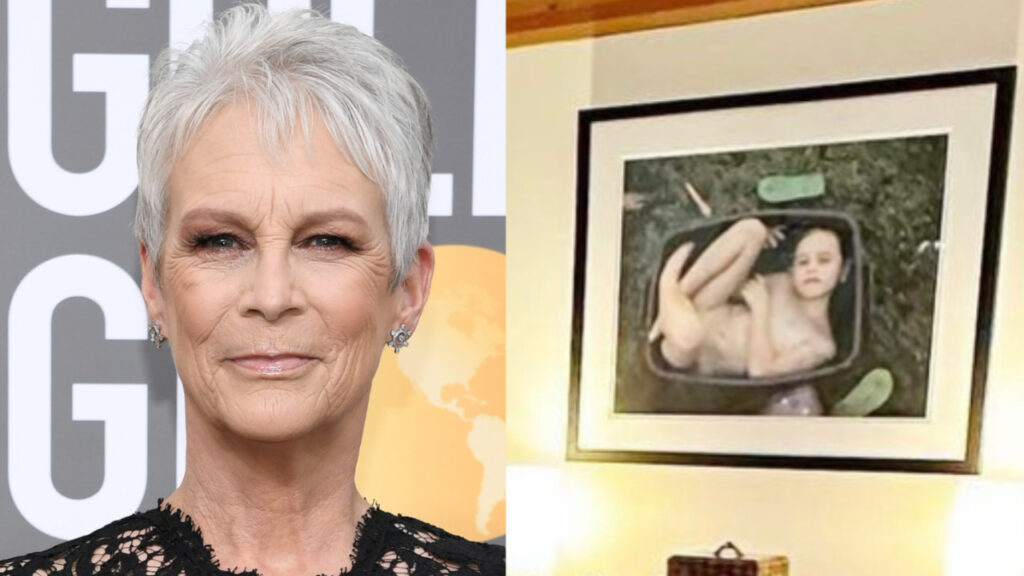 Jamie Lee Curtis Posts A Picture Of A Naked Child Stuffed Inside A Plastic Bin Hanging On Her Wall, And Users Are Now Saying She Has "Strong Epstein Vibes"