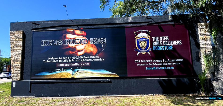 Powerful New Billboard For Bibles Behind Bars Program Goes Up In Downtown Saint Augustine On The Busiest Section Of Rt. 1 In Saint Johns County