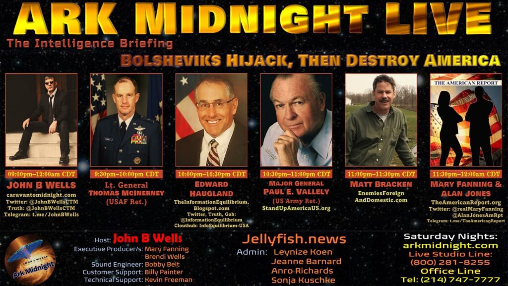 22 April 2023: Tonight on Ark Midnight - The Intelligence Briefing/ Bolsheviks Hijack, Then Destroy America