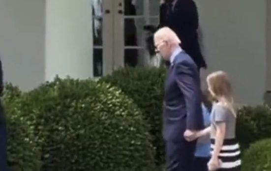 (WATCH) Joe Biden Creepily Walks Away Behind Closed Doors With Children of White House Visitor