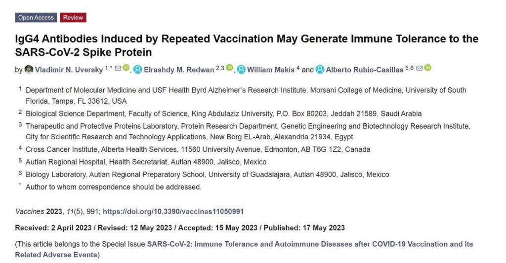 Dr. William Makis Drops Bombshell COVID Shot Paper: MRNA Shots Make IgG4… Suppresses Immune System, Causing Re-Infections, Autoimmune Diseases (Myocarditis) & Cancer