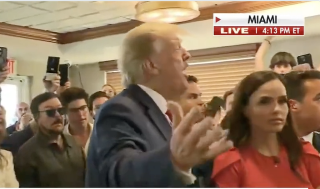 “FOOD FOR EVERYONE!”; Trump Surprises Miami Cafe With Free Food After Leaving Courthouse