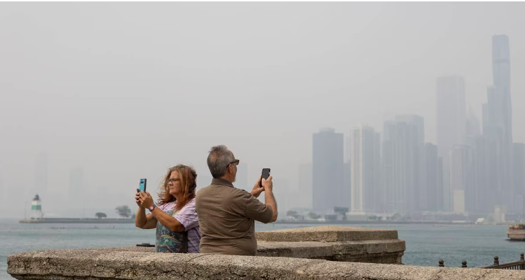 Chicago’s air quality: ‘We’re in the crosshairs.’ Wildfires and wind push region’s air to worst in the world, global pollution index shows.