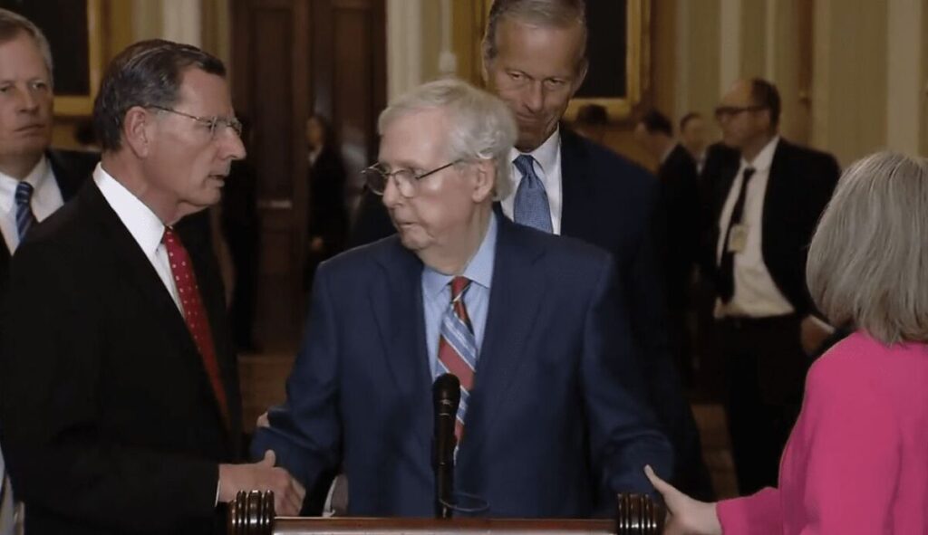 Mitch McConnell Has Biden Moment At Start Of Senate Conference, Freezes Up, Stares Off Into Space Until He’s Removed (VIDEO)