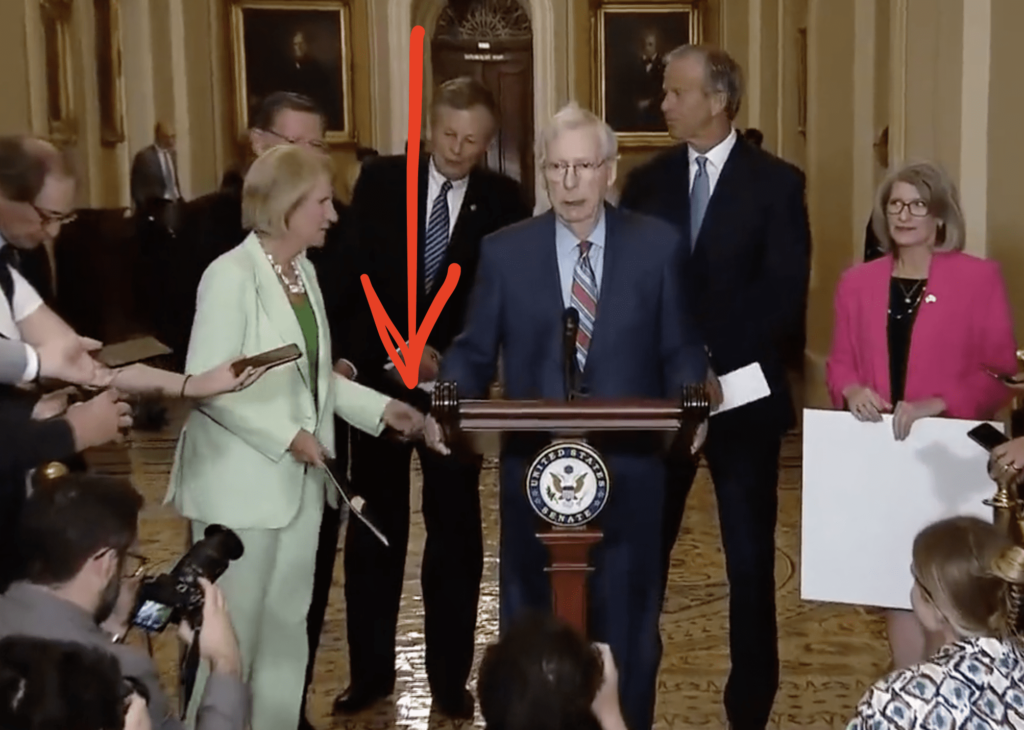 What Did This Woman Poke Mitch McConnell With?