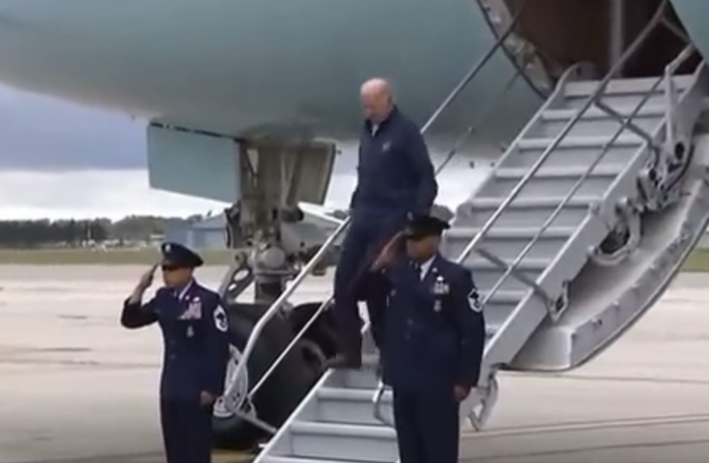 CLOSE CALL: Biden Nearly Slips And Falls On Air Force One Stairs