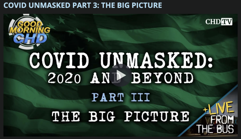 LIVE: COVID UNMASKED PART 3: THE BIG PICTURE At 11PM ET - link for part 4 below