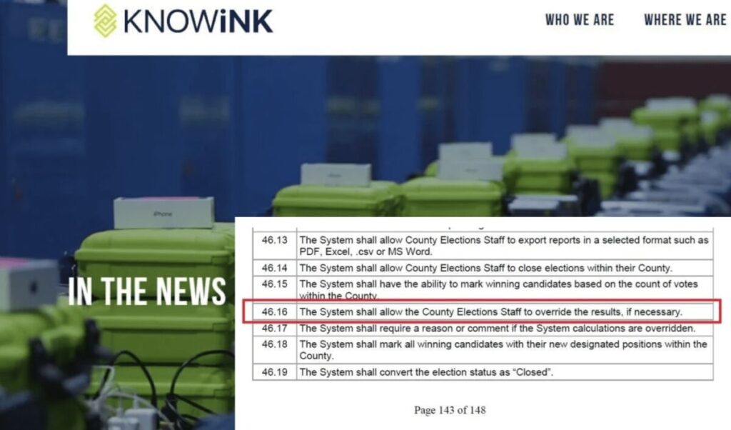 WHAT? KNOWiNK Voting Systems Allow Election Staff To Override Election Results