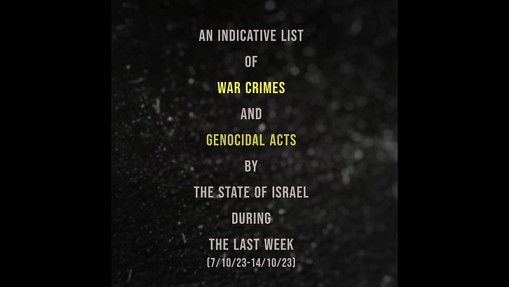 List of war crimes and crimes qualifying as genocide committed by Israel in Gaza between 7th & 14th October 2023