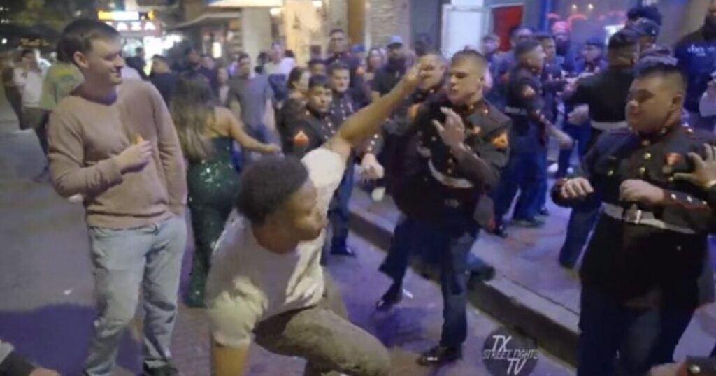 VIDEO: Group of Marines Beat Up Thugs Outside an Austin, Texas Nightclub