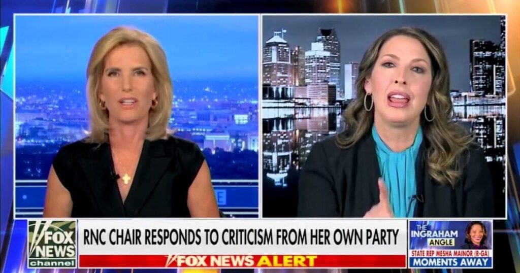Ronna McDaniel Has Train Wreck Interview on Laura Ingraham After Republicans Suffer More Election Losses (VIDEO)