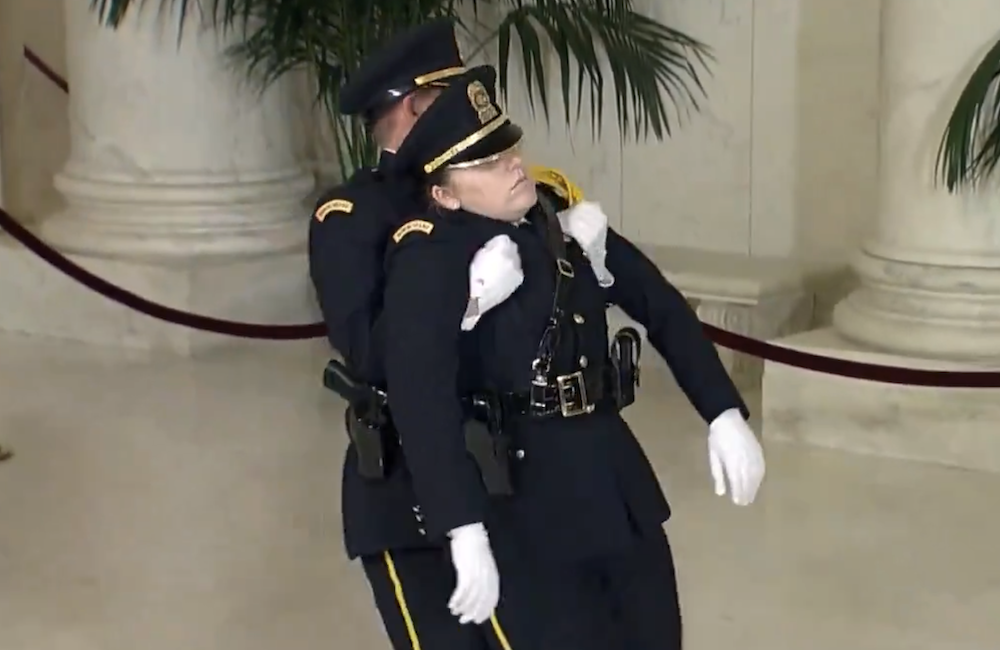 WATCH: Honor Guard Member Collapses During Ceremony