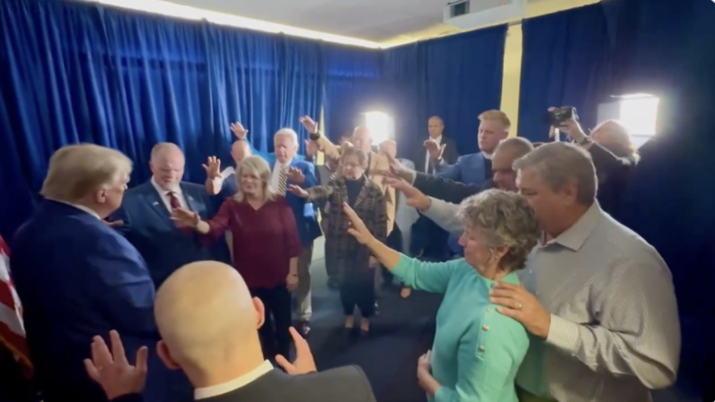 WATCH: The Incredible Moment When Patriots Gather To Pray Over President Trump!